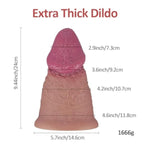 4.6'' Diameter Thick Dildo, 9.44 Inch Realistic Silicone Huge Massive Dildo, Xxxl Super Large Gaint Anal Dildos No Balls Butt Plug, Adult Sex Toys For Experienced Women Men Gay
