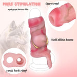 Reusable Soft Penis Sleeve With Cock Ring Couples Sex Toy,Men Stronger Dildo Sheath With Wolf Dildo Knots,Adult Couples Game Enlargement Thick Girth (White Pink)