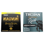 TROJAN Magnum BareSkin Premium Large Condoms & BareSkin Raw Thin Condoms, Lubricated Condoms for Men, America’s Number One Condom Brand, 24 Count Pack