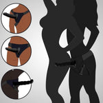 Realistic 3 Dildos Harness Strap-On Dildos Sex Toys Adult Toys For Female- Adjustable Strapless Strap-On Dildos Soft Silicone Anal G-Spot Stimulation Sex Toys For Women Couples Lesbian - Black