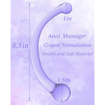 Purple Glass Double-Ended Wand for Men and Women - 8.3 Inch Anal Hook G Spot Stimulator