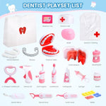 Dentist Play Set For Kids Ages 3-8, 26Pcs Realistic Pretend Dental Toy Kit With Teeth Cleaning Tools, Doctor Costume & Learning Guide. Stem Educational Toys, Toddler Medical Kit For Boys & Girls Gifts