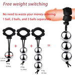 Penis Extender Stretcher Device Adjustable Weight Cock Ring Metal Physical Exercise Pennis Traction Enlargement Extension Adult Sex Toys Effective Penile Enlargement Stretching Training Kit Black