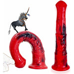 Horse Dildo Realistic 12Inch Long Animal Dildos Red Silicone Anal Plug Dildo Adult Toys For Men Women Couple(Red)