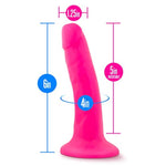 Neo Sensa Feel Dual Density Super Soft Squishy 6 Inch Cup Realistic Suction Cup Dildo - Neon Pink