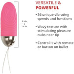 Turn Me On Rechargeable Bullet Vibrator With Wireless Remote Control, Internal G Spot Clitoral Stimulation Female Adult Sex Toys For Women & Couples, 36 Vibrating Speeds 3.5 In, Pink