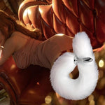 White Tail Butt Plug With Stainless Steel Tip – Soft Faux Fur Tail For Cosplay, Roleplay, And Sensual Play(Silver Anal Plugs)