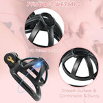 Pink Sissy Chastity Cage 3D Breathable Lightweight Chastity Lock With 4 Penis Rings Mini Inverted Bondage Chastity Device Sm Male Adult Exercise Sex Toys (Black)
