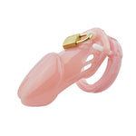 Male Chastity Cage In Pink, Incl 5 Different Size Rings And A Padlock And Key. (Chastity Cage Men, Chastity Device Male, Dominatrix Sex Toys)