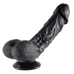 Silicone Realistic Dildo, Lifelike Penis With Powerful Suction Cups For Hands-Free Play, Clitoral Vagina G-Spot Stimulation Cock Anal Sex Toys For Women And Men (Black L)