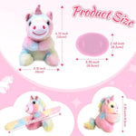 Unicorn Plush Shoulder Magnet & Slap Bracelets Stuffed Toys Set, Unicorn Dress For Girls Costume Pageant, Cute Plushies Gift Present For 3-8 Years Old Girls