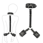 Leather Choker And Handcuff Set - Adjustable Restraint Toy For Couples
