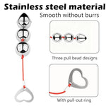Metal Large Anal Beads Butt Plug Sex Toys Sturdy Anal Balls with Pull Ring