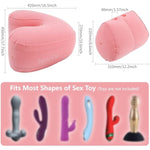 Sex Pillow Dildo Pillow Inflatable Sex Position Pillow Dildo Mount With Dice Sex Furniture For Couples (Pink)