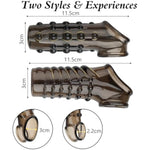 Reusable Penis Sleeve For Men, Ultra-Soft Open Tip Cock Sleeve With Ball Stretcher Penis Ring Extender Enlargement Girth Enhancer, Delay Ejaculation, Body-Safe Material Male Sex Toys - Black