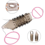 2Pcs Cock Rings For Men, Reusable Penis Sleeves Enlarger Rings, Delay Ejaculation Stronger Erection Enhancement Cock Sleeve,Transparent Black Couple Sex Toys-Pumps&Enlargers Silicone Penis Rings