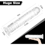 12 Inch Huge Thick Clear Dildo ?Lifelike Fake Penis G Spot Stimulator For Hand-Free Play Vagina G-Spot Anal Simulate?Big Adult Sex Toys For Women & Men (Tpe-12)