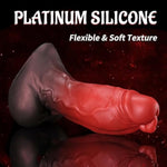 8.6” Huge Dildo Thick Fantasy Dildo, Platinum Silicone Monster Dildo Big Dildo With Suction Cup For Hands-Free, Anal Dildo G-Spot Dildo Giant Dildo Anal Sex Toys For Women And Men, Red & Brown, L