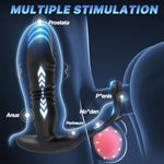 Prostate Massager Aanl Vibrator, Male Sex Toys For Men Sex Toy Adult Toys Anal Dildo Vibrators Aanl Plug With 12 Vibrating 3 Thrusting Cock Ring For Women Couples App Control