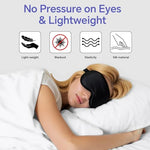 Silk Flat Sleep Eye Mask for Men Women, Non-3D, Black & Pink
