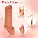 Penis Sleeve Extender Cock Sleeve,Reusable Cock Sheath Penis Pump,Silicone Penis Enlarger Sleeves Girth,Delay Ejaculation Stronger Erection,Enhancement Adult Sex Toys For Men Couples Enlarge Prolong