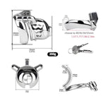 Male Chastity Cage With Pa Ring Sex Toys Cock Cage With Belt And Concealed Lock Hollow Out Breathable Fish Head Shaped Penis Cage Metal Chastity Device For Man Penis Bondage (1.77In,A)