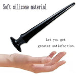 Super Long Anal Plug Dildo,Flexible Liquid Silicone Butt Plug Vaginal Prostate Massage Stimulation Butt Plug Dildo With Strong Suction Cup Dildo Dilator Anal Dildo For Men Women(Black)