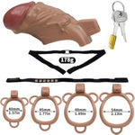 Male Cock Cage Chastity Device With 4 Different Sized Rings Chastity Cage With Concealed Lock And Belt For Man Cock Restraints Adult Sex Toys Lightweight Resin Penis Cage (Xl,A)