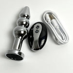 Anal Vibrating Butt Plug, Metal Anal Plug Vibrator Anal Dildo Prostate Massager With 10 Vibrations, Anal Sex Toys Large With Remote Control, Graduated Adult Toys For Men Women (Vibrating F)