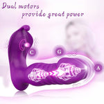 With Remote Control Thrusting Dildo Butterfly Clitoral Vibrator, Adult Sex Toys G-Spot Stimulator, Anal Vaginal Wearable Rabbit Panty Vibrator, 10 Vibration Modes For Women And Couples