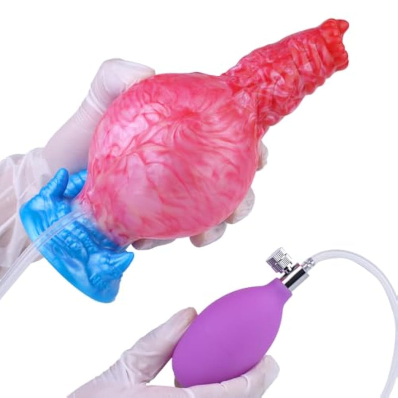 Ejaculating Inflatable Dildos Butt Plug - 2-In-1 Fantasy Dogdildo Anal Sex Toys For Women Lesbian Pleasure, Soft Silicone Vaginal Masturbation Prostate Massager, Perfect For Solo Couple Play
