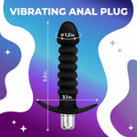 Waterproof Vibrating Anal Beads Vibrating Butt Plug Prostate 7 Vibration Mode G Spot Dildo Adult Massager Toy, Couples Sex Toys, Black