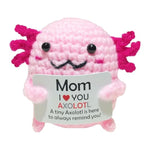 Mom Gifts From Daughters, Love Mom Gifts For Mothers Day Birthday,Positive Crochet Axolotl Plush Emotional Support Stuffed Animals, Christmas Stocking Stuffers Small Axolotl Toy Presents For Mama