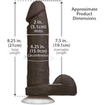 Doc Johnson The Realistic Dildo- 8 Inch ULTRASKYN with Removable Vac-U-Lock Suction Cup - F-Machine and Harness Compatible - for Adults Only, Chocolate