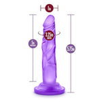Blush Naturally Yours 5.75" Realistic Slim Dildo - G-Spot Petite Pussy Cock - Suction Cup, Harness Compatible, Soft Tpe - Anal Beginner & Pegging Adult Sex Toy Penis For Women, Men & Couples -(Purple)