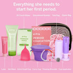 Teen Menstrual Cup Kit - Best First Period Cup Starter Kit - Wash, 20 Wipes, Lube, Public Restroom Carry Cup & Storage Bag - Proven to Be What You Need to Become A Successful Cup User