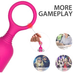 Mini Vaginal Massage Stick - Multipurpose Stimulation, Pull Ring Design, Compact And Portable, Advanced Silicone Material, 9-Frequency Vibration Mode, Female Masturbator (Red - Rct)