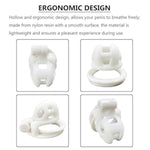 Sissy Chastity Device Kit, Baby Mini Tiny Chastity Penis Cage, 3D Printed Lightweight Body-Safe Nylon Resin Cb Lock Bdsm Bondage Sex Toy Penis Exercise Virginity For Men (White)