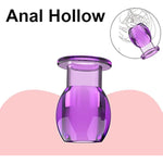 Hollow Speculum Peeking Anal Beads Butt Plug Expander Tunnel Transparent Anus Dilation Adult Women Men Gay (Purple Transparent)