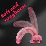 9 Inch Soft Liquid Silicone Realistic Dildo With Balls For Women, 8 Inch Real Feel Lifelike Shower Long Slim Anal Dildo With Suction Cup, Big Thick G-Spot Realistic Penis Strap On Sex Toy For Men Gay
