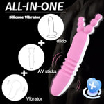 Rabbit G Spot Thrusting Dildo Av Wand,10 Multi-Frequency Powerful Vibrating Massagers For Clitoral Vagina Anal Stimulation, Adult Sex Toys For Women Or Men Couples Pleasure