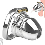 Stainless Steel Male Chastity Devices Cock Cage Locked Penis Exercise Tease Bondage With Invisible Lock Adult Sex Toy For Men (L)