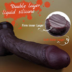 10.6 Inch Realistic Dildo, Thick Huge Dual-Layer Liquid Silicone Dildo, Lifelike Feels Real Skin Dildos, Big Black Penis for G Spot Stimulation, Vaginal Anal Stimulator for Women Men