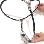 Male Stainless Steel With Cage Invisible Chastity Belt Device Underwear Fetish Panties Adjustable Chastity Device With Hole Bondage Fetish Adults Sex Toy (Black, 60-90Cm)