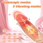 Realistic Anal Dildo Vibrator, 9.44 Inch Butt Plug With Suction Base Thrusting Anal Plugs, Buttplug 3 Telescopic And 9 Vibrating Modes G-Spot Stimulator Adult Sex Toy For Men Women Couple