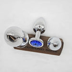3 Pcs Luxury Jewelry Design Fetish Anal Butt Plug(Dark Blue)