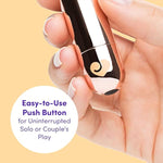 Glow Up Bullet Vibrator - 3 Inch Easy To Use Mini Bullet Massager - 10 Function Bullet Vibrator For Women - Rechargeable & Waterproof - Rose Gold