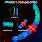 Realistic Double Ended Dildo, 14 Inch Long Double Heads Dildos Soft Flexible G Spot Long Dildo Anal Trainer Long Butt Plug Sex Toy for Men Women