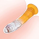 Bent Pleasure Wand G-Spot Dildo Transparent Anal Butt Plug For Men Women