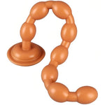 19.69 Inch Long Anal Beads Butt Plug G Spot Dildo Deep Massager Suction Cup Adult Sex Toys, Silicone Anal Plug Prostate Masturbator For Beginners And Advanced Players (Gold)